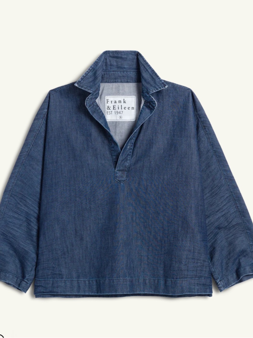 Frank & Eileen Gabi Popover Shirt in Denim Vintage Indigo Wash - Picture 5 of 10